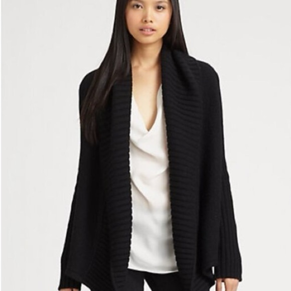 Vince black wool open front cardigan sweater jacket - XS - Picture 3 of 6